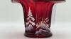 Fenton Mary Gregory Style Ruby Red Glass Hand Baskets & Vase - 15