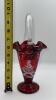 Fenton Mary Gregory Style Ruby Red Glass Hand Baskets & Vase - 25