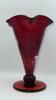 Fenton Mary Gregory Style Ruby Red Glass Hand Baskets & Vase - 27