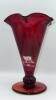 Fenton Mary Gregory Style Ruby Red Glass Hand Baskets & Vase - 28