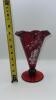 Fenton Mary Gregory Style Ruby Red Glass Hand Baskets & Vase - 31