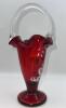 Fenton Mary Gregory Style Ruby Red Glass Hand Baskets & Vase - 32