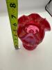 Fenton Cranberry Glass Vase & Feather Vase - 6