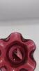 Fenton Mary Gregory Style Cranberry Ruffled Rim Vases (2) - 7
