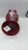 Fenton Mary Gregory Style Cranberry Ruffled Rim Vases (2) - 8