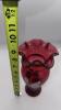 Fenton Mary Gregory Style Cranberry Ruffled Rim Vases (2) - 9