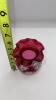 Fenton Mary Gregory Style Cranberry Ruffled Rim Vases (2) - 14