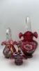 Fenton Cranberry Glass Hand Baskets (3) - 6
