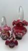 Fenton Cranberry Glass Hand Baskets (3) - 7