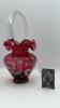 Fenton Cranberry Glass Hand Baskets (3) - 27