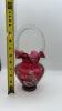 Fenton Cranberry Glass Hand Baskets (3) - 36