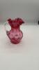 Cranberry Glass Vase & Pitcher - 10