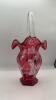 Fenton Mary Gregory Style Cranberry Ruffled Rim Hand Baskets (2) - 6