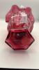 Fenton Mary Gregory Style Cranberry Ruffled Rim Hand Baskets (2) - 8