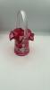 Fenton Mary Gregory Style Cranberry Ruffled Rim Hand Baskets (2) - 14
