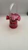 Fenton Mary Gregory Style Cranberry Ruffled Rim Hand Baskets (2) - 15