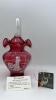 Fenton Mary Gregory Style Cranberry Ruffled Rim Hand Baskets (2) - 6