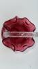 Fenton Mary Gregory Style Cranberry Ruffled Rim Hand Baskets (2) - 10