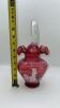Fenton Mary Gregory Style Cranberry Ruffled Rim Hand Baskets (2) - 18