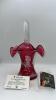 Fenton Mary Gregory Style Cranberry Ruffled Rim Hand Baskets (2) - 19
