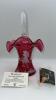 Fenton Mary Gregory Style Cranberry Ruffled Rim Hand Baskets (2) - 21
