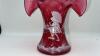 Fenton Mary Gregory Style Cranberry Ruffled Rim Hand Baskets (2) - 22