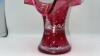 Fenton Mary Gregory Style Cranberry Ruffled Rim Hand Baskets (2) - 23