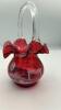 Fenton Cranberry Ruffled Rim Hand Basket & Vase - 7