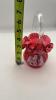 Fenton Cranberry Ruffled Rim Hand Basket & Vase - 10
