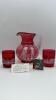 Fenton Mary Gregory Style Cranberry 3-piece Water Set - 4