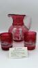 Fenton Mary Gregory Style Cranberry 3-piece Water Set - 22