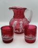 Fenton Mary Gregory Style Cranberry 3-piece Water Set - 29