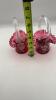 Fenton Cranberry Ruffled Rim Hand Baskets (2) - 16