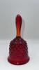 Fenton Ruby Red Hobnail Glass Bell & Hand Basket - 5