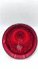 Fenton Ruby Red Hobnail Glass Bell & Hand Basket - 6