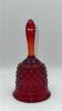 Fenton Ruby Red Hobnail Glass Bell & Hand Basket - 7
