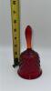 Fenton Ruby Red Hobnail Glass Bell & Hand Basket - 10