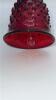 Fenton Ruby Red Hobnail Glass Bell & Hand Basket - 11