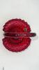 Fenton Ruby Red Hobnail Glass Bell & Hand Basket - 18