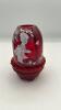 Fenton Mary Gregory Style Ruby Red Glass Bells & Fairy Lamp - 6