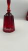 Fenton Mary Gregory Style Ruby Red Glass Bells & Fairy Lamp - 17