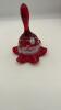 Fenton Mary Gregory Style Ruby Red Glass Bells & Fairy Lamp - 22