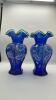 Fenton Cobalt Blue 75th Anniversary Celebration Vases (2) - 3