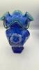 Fenton Cobalt Blue 75th Anniversary Celebration Vases (2) - 10