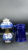 Blue Willow Oil Lamp & Cobalt Blue Ceramic Stein