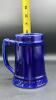 Blue Willow Oil Lamp & Cobalt Blue Ceramic Stein - 17