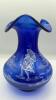 Fenton Cobalt Blue 100th Anniversary Ruffled Rim Vases (2) - 3