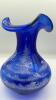 Fenton Cobalt Blue 100th Anniversary Ruffled Rim Vases (2) - 4