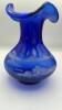 Fenton Cobalt Blue 100th Anniversary Ruffled Rim Vases (2) - 5