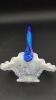 Fenton Cobalt Blue Handled Baskets & Unmarked Blue Opalescent Mini Hand Basket - 17